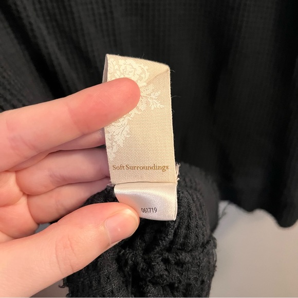 Soft Surroundings Waffle Knit Thermal Long Sleeve Shirt Too Bohemian Boho - Picture 7 of 13